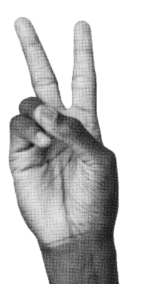 Young african american hand showing peace symbol with fingers